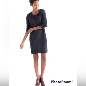 Madewell Lace-up sweater Dress dark gray size small